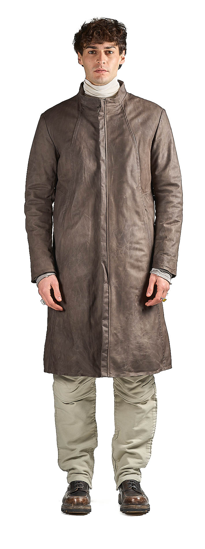 DANIELE BASTA LEATHER AND SILVER JACKET 